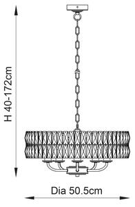 Endon 106244 - Luster na reťazi CLIFTON 5xE14/6W/230V mosadz/číre sklo
