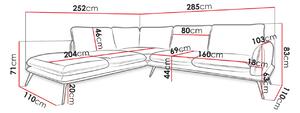 Moderní rohová sedacá súprava Portland, hnědá Zetta, ľavý roh