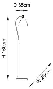 Endon 98748 - Stojacia lampa FRANKLIN 1xE27/10W/230V mosadz/čierna