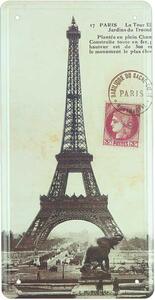 Plechová tabula Paris Eiffelova veža 16x31cm (Retro ceduľa PARIS)