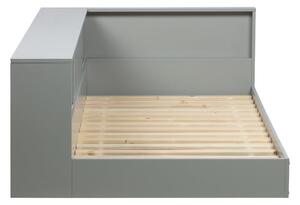 Sivá jednolôžková posteľ z borovicového dreva WOOOD Connect, 90 x 200 cm