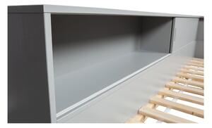 Sivá jednolôžková posteľ z borovicového dreva WOOOD Connect, 90 x 200 cm