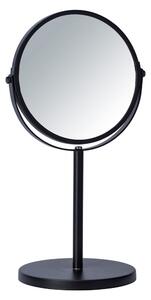 Čierne kozmetické zrkadlo Wenko Assisi, ⌀ 17 cm
