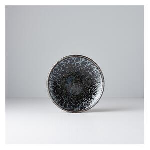 Čierno-sivý keramický tanier Mij Pearl, ø 17 cm
