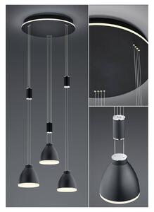 LED závesné svietidlo Leni, 3-pl., okrúhle, čierna