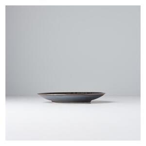 Čierno-sivý keramický tanier Mij Pearl, ø 17 cm