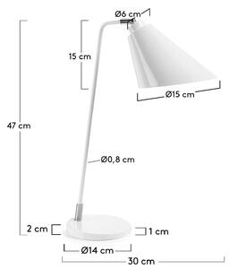 MUZZA Stolná lampa rampi biela