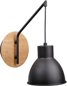 Candellux Vario nástenná lampa 1x60 W čierna-drevená 21-73495