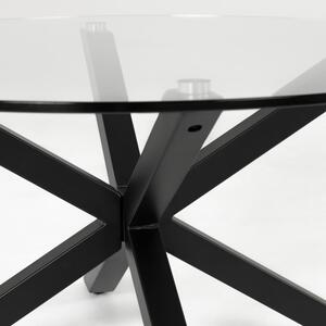 Guľatý jedálenský stôl so sklenenou doskou Kave Home, ø 119 cm