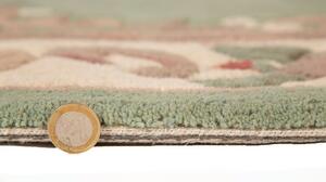 Zelený vlnený koberec Flair Rugs Aubusson, ⌀ 120 cm