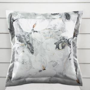 Biante Zamatová obliečka na vankúš s lemom Tamara TMR-006 Designové kvety na sivom 35 x 45 cm