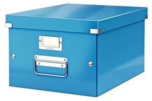 Modrý kartónový úložný box s vekom 28x37x20 cm Click&Store – Leitz