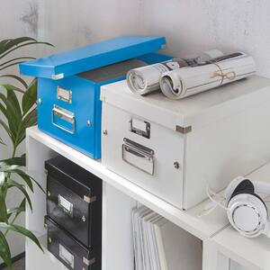 Modrý kartónový úložný box s vekom 28x37x20 cm Click&Store – Leitz