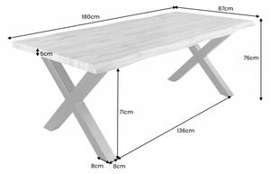 Dizajnový jedálenský stôl Kaniesa 180 cm hnedý - vzor divý dub - Otvorené balenie