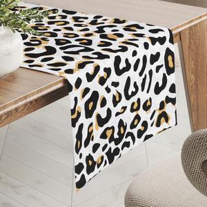 Biante Bavlnený behúň na stôl Sandra SA-409 Leopardí vzor na bielom 20x120 cm