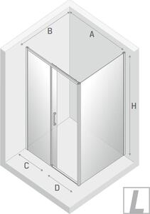 New Trendy Prime sprchovací kút 110x90 cm štvorcová chromová lesklé/priehľadné sklo D-0300A/D-0124B