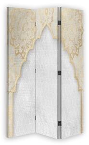 Paraván Orientálny vzor v zlatej farbe Rozmery: 110 x 170 cm, Prevedenie: Klasický paraván