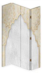 Paraván Orientálny vzor v zlatej farbe Rozmery: 145 x 170 cm, Prevedenie: Otočný paraván 360°