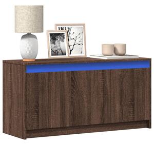 TV stolík s LED hnedý dub 100x34x50 cm kompozitné drevo