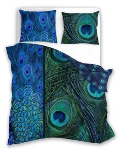 Faro Bavlnené saténové obliečky NOBILE 007 140x200 cm + 70x90 cm modré/zelené