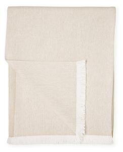 Béžový pléd s podielom bavlny Euromant Summer Linen, 140 x 180 cm