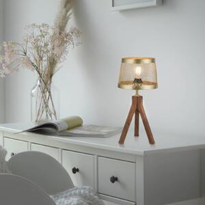 Drevená stolová lampa Frederik, trojnožka