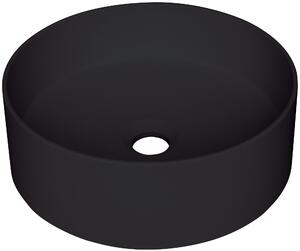 Deante Silia umývadlo 36x36 cm okrúhly pultové umývadlo čierna CQS_NU4S