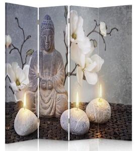 Paraván Budha vo svetle sviečok Rozmery: 145 x 170 cm, Prevedenie: Klasický paraván
