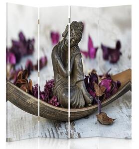 Paraván Budha s fialovými okvetnými lístkami Rozmery: 145 x 170 cm, Prevedenie: Klasický paraván