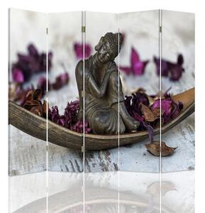 Paraván Budha s fialovými okvetnými lístkami Rozmery: 180 x 170 cm, Prevedenie: Klasický paraván