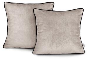 Obliečky na vankúše AmeliaHome Velvet Piping béžové, veľkosť 45x45