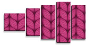 Sablio Obraz - 5-dílný Pletenie vo fuksiovej farbe - 100x60 cm