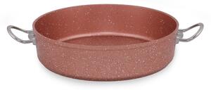 Ružový nízký hliníkový hrniec s pokrievkou Güral Porselen Classic, ø 30 cm