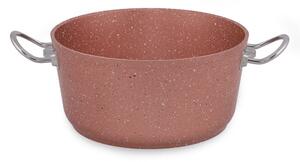 Ružový hliníkový hrniec s pokrievkou Güral Porselen Classic, ø 24 cm