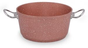 Ružový hliníkový hrniec s pokrievkou Güral Porselen Classic, ø 22 cm