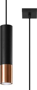 Sollux Lighting Loopez závesné svietidlo 1x40 W čierna-medená SL.0946