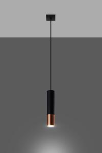 Sollux Lighting Loopez závesné svietidlo 1x40 W čierna-medená SL.0946