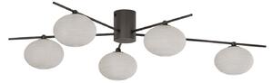 Stropné Lampa Lindby, Valisa, stmievateľné, Čierna, Obývacia izba, Sklo
