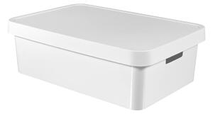 Biely úložný box s vekom Curver Infinity, 30 l