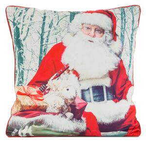 VIANOČNÁ DEKORAČNÁ OBLIEČKA NA VANKÚŠ SANTA1 45X45 CM VZOROVANÁ