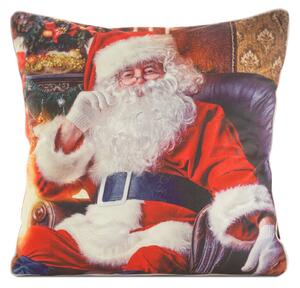 VIANOČNÁ DEKORAČNÁ OBLIEČKA NA VANKÚŠ SANTA3 45X45 CM VZOROVANÁ