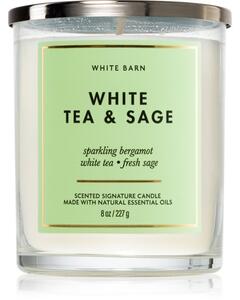 Bath & Body Works White Tea & Sage vonná sviečka 227 g
