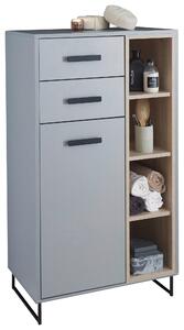 STREDNE VYSOKÁ SKRINKA, sivá, dub sonoma, 65/116/38 cm home24 - Kúpeľňové skrinky, Online Only