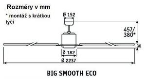 CasaFan 922012 Big Smooth Eco, striebornošedá, stropný ventilátor
