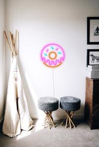 Ružová nástenná svietiaca dekorácia Candy Shock Donut, ø 40 cm
