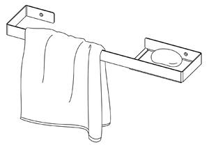 Deante Mokko, nástenný vešiak na uteráky s poličkou 500 mm, biela matná, DEA-ADM_A631