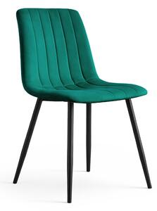 Ak furniture Čalúnená jedálenská stolička Livo fľaškovozelená