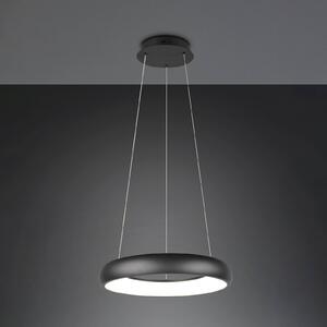Závesné svetlo Cardona LED, Ø 46,5 cm, čierna farba, CCT, kov