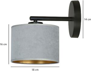 Emibig Hilde nástenná lampa 1x60 W čierna-zlatá-sivá 1050/K1