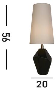 Stolová lampa Apex biela/čierna Výška 55,5 cm textil/živica
